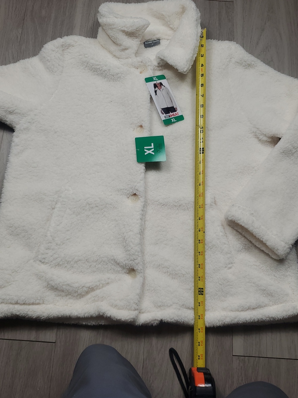 NWT 32 Degrees Heat Sherpa Fleece Jacket Cream Ivory Women's XL - Picture 5 of 9